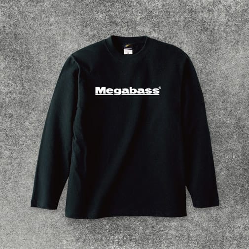 【7月下旬発送】MEGABASS LOGO LONG T-SHIRTS(メガバスロゴロングTシャツ) ブラック ホワイトロゴ