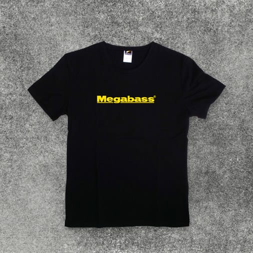 MEGABASS LOGO T-SHIRTS(メガバスロゴTシャツ) ブラック イエローロゴ
