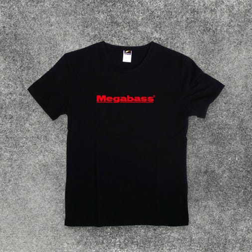 【7月初旬発送】MEGABASS LOGO T-SHIRTS(メガバスロゴTシャツ) ブラック レッドロゴ