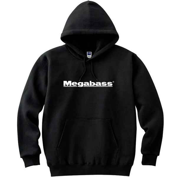 MEGABASS LOGO PARKA ブラック ホワイトロゴ アパレル・ギア