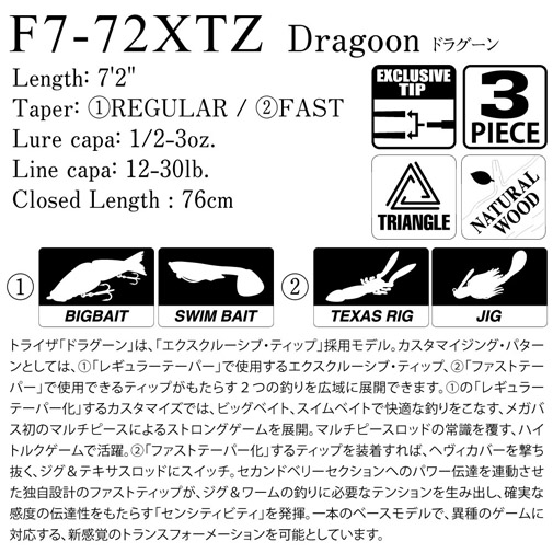 TRIZA(トライザ) F7-72XTZ ロッド | Megabass - メガバス オンラインショップ