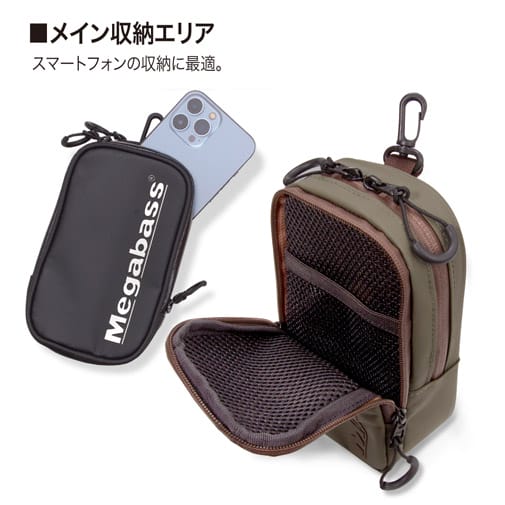 MEGABASS MOBILE POUCHⅡ(モバイルポーチⅡ) BLACK/WHITE アパレル